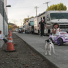 On a Sunday afternoon, children play in the Gilman District in West Berkeley. Their family is part of a community of vehicle residents called Friends on Wheels, whose members have parked and lived together for two years. The community is made up of families, students, gig workers, service workers and disabled and elderly people who live in all shapes and sizes of vehicles.