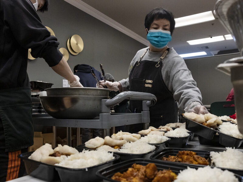 Restaurants in Chinatown and elsewhere adapt to pandemic restrictions by serving meals to the poor.