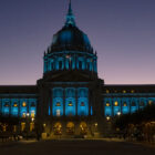 San Francisco City Hall at night.