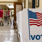 Voting booths at San Francisco City Hall